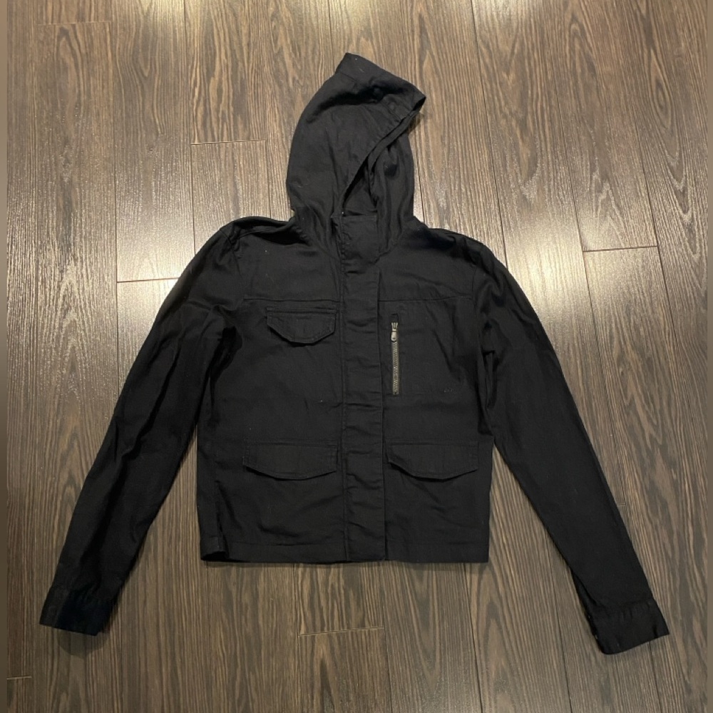Nike Women’s Black Hooded Jacket with Floral Lining | Size Small
